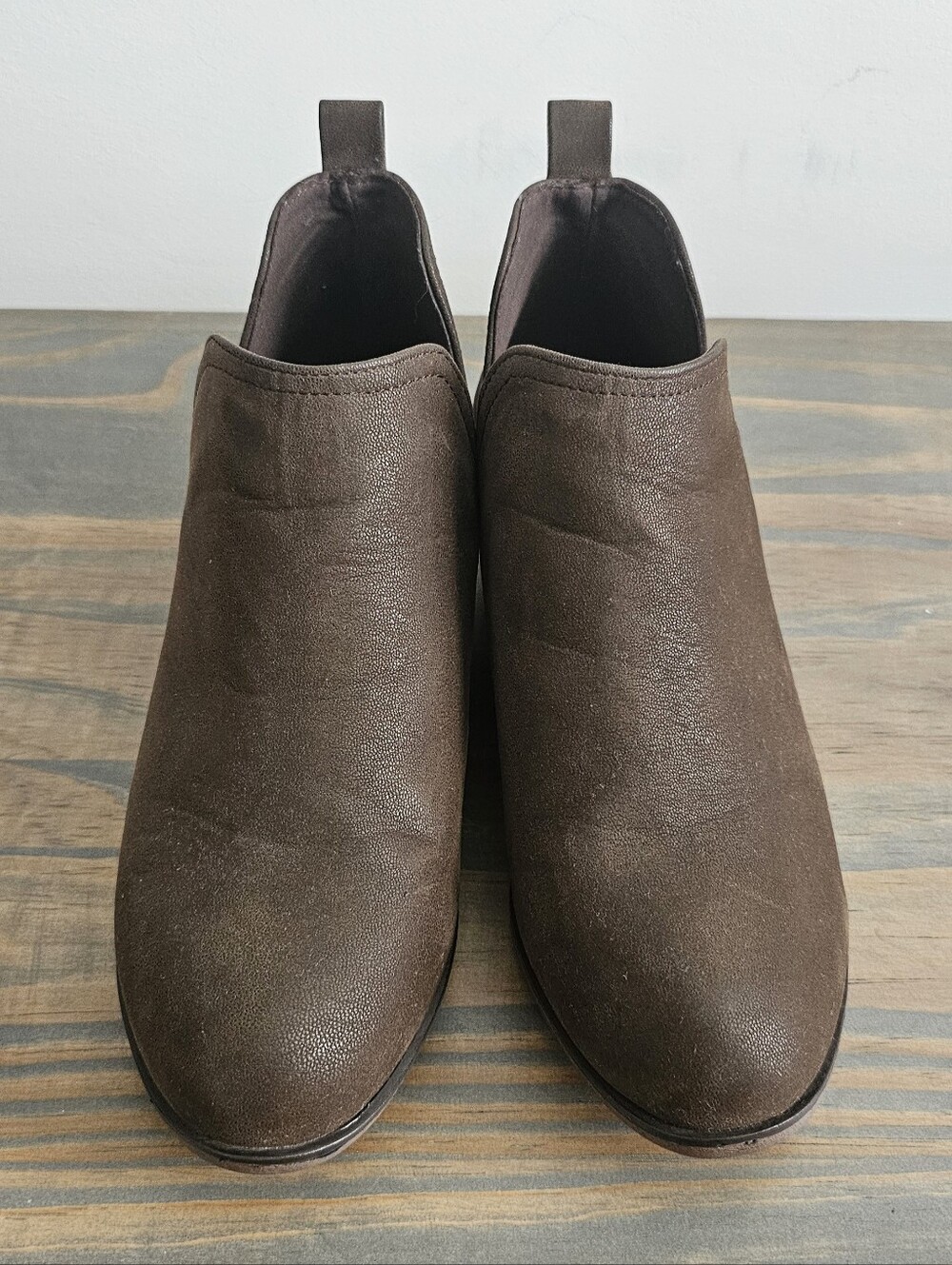 Pierre Dumas Brown Slip-On Ankle Booties